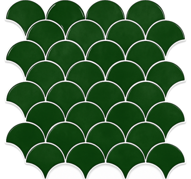 Badkamer sticker smaragdgroene vis schubben - TenStickers