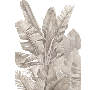 Raamsticker beige palmbladeren uit het woud - TenStickers