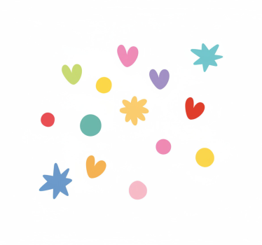 Raamsticker kleurrijke speelse set - TenStickers