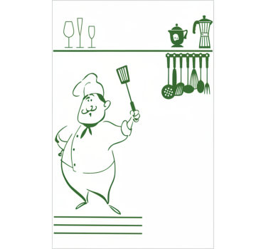 Raamsticker hoofdchef keukenset - TenStickers