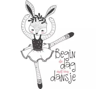 Kinderkamer muursticker begin de dag met een dansje - TenStickers