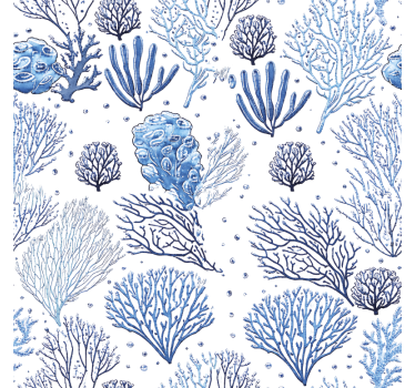 Meubel sticker blauwe koralen - TenStickers