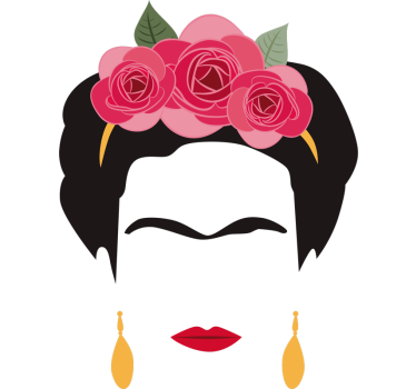 Muurstickers woonkamer portret Frida Kahlo - TenStickers