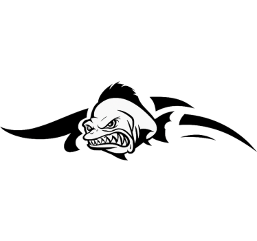 Boot sticker boze piranha - TenStickers