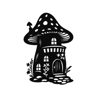 Raamsticker sprookjesachtig paddenstoelenhuis - TenStickers
