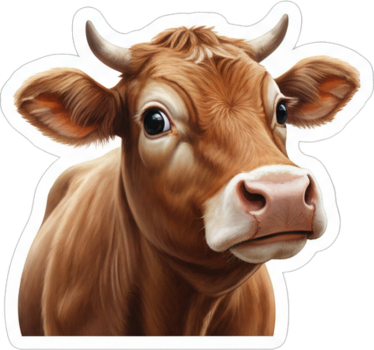 Raamsticker vragende boerderij koe - TenStickers