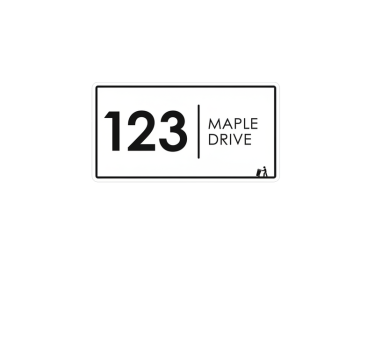 Industriële sticker modern minimalistisch adres - TenStickers