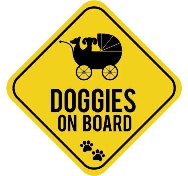 Baby aan boord sticker Hond in auto - TenStickers