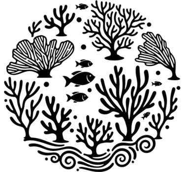 Raamsticker modern koraaldecor - TenStickers
