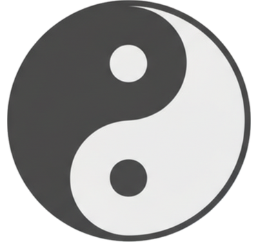 Douchedeur sticker minimalistisch yin yang - TenStickers