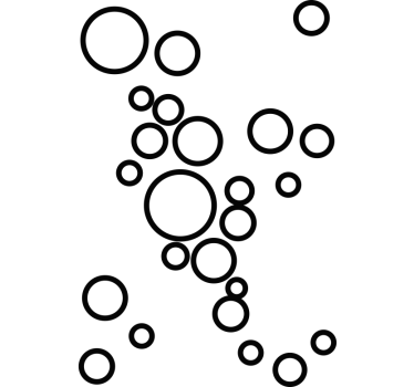 Douchedeur sticker abstract zwevende bollen - TenStickers