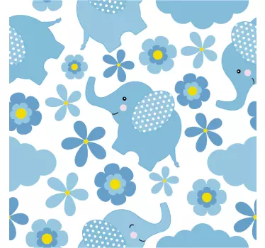 Meubel sticker blauwe olifantjes - TenStickers