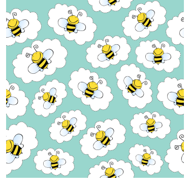 Meubel stickers patroon wolken en bijen - TenStickers