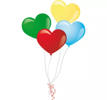 Sticker hartjes balonnen - TenStickers