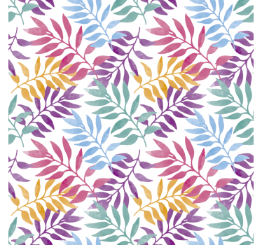 Meubel sticker aquarel kleurrijke bladeren - TenStickers