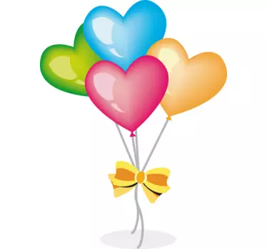 Sticker kinderen hartjes balonnen - TenStickers