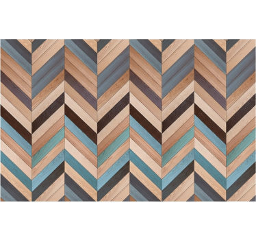 Meubel sticker multicolor houten visgraatpatroon - TenStickers