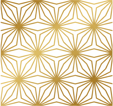 Meubel sticker gouden bloemig geometrisch patroon - TenStickers