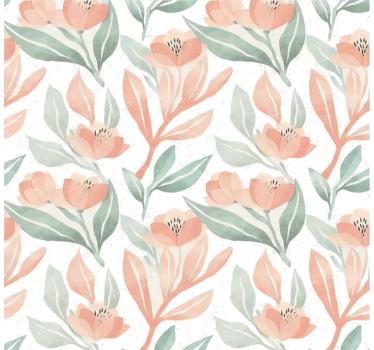 Meubel sticker zachte waterverf bloemen - TenStickers