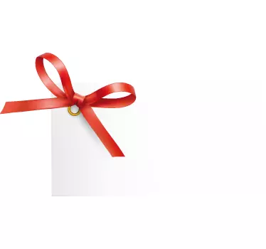 Kerst raamsticker winkel etiket rood strikje - TenStickers