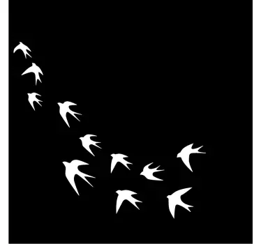 Vogels vliegen in een rij raamsticker - TenStickers