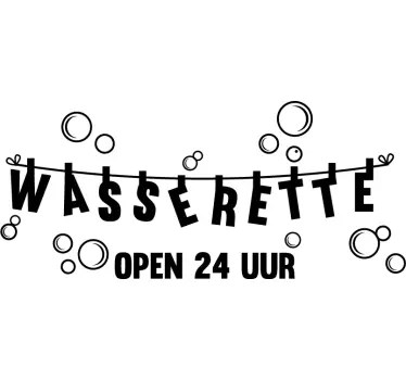 Raamstickers Wasserette waskamer - TenStickers