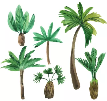 Muursticker boom kleine palmboompjes - TenStickers