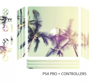 Muurstickers bloemen palmbomen design PS4 - TenStickers