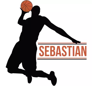 Muursticker basketbalspeler thuis - TenStickers