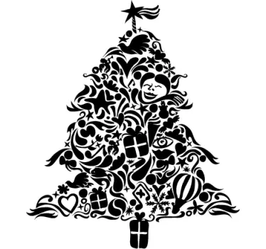 Kerstboom sierlijke sticker - TenStickers