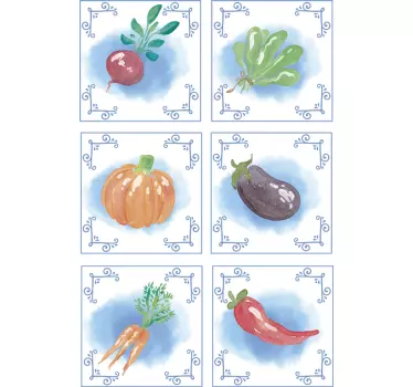 Verse groenten tegelsticker voor de keuken - TenStickers