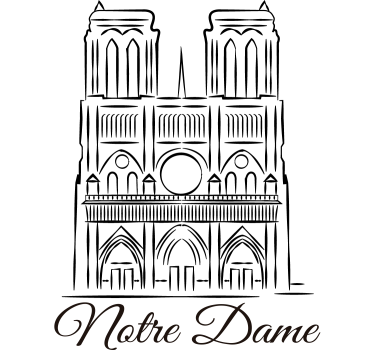 Muurstickers slaapkamer Notre Dame: Notre Madame quote - TenStickers