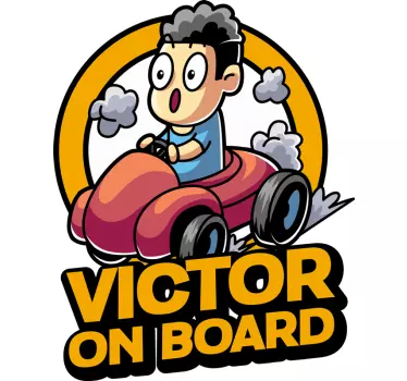 Kind (naam) aan boord zelfklevende voertuigsticker - TenStickers