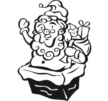 Kerst sticker vrolijke sint nick - TenStickers