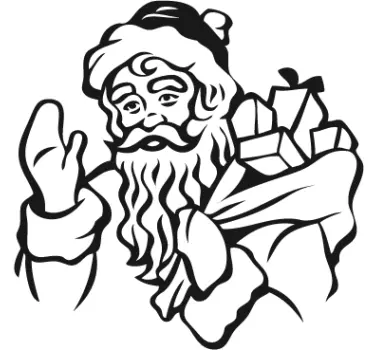 Kerstman zak met cadeautjes sticker - TenStickers