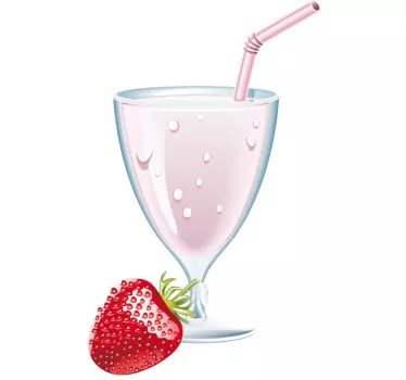 Koelkast sticker ijskast aardbei milkshake - TenStickers