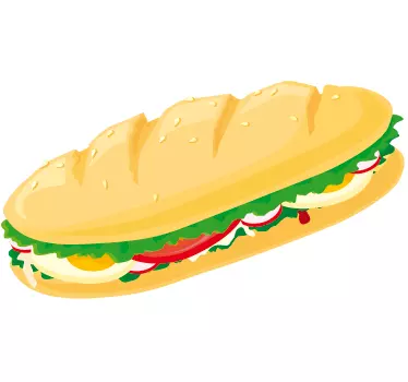 Muursticker keuken vegetarisch broodje - TenStickers