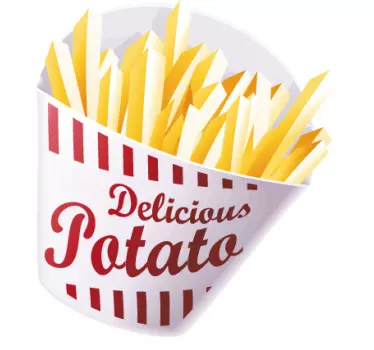 Sticker keuken pakje frieten - TenStickers