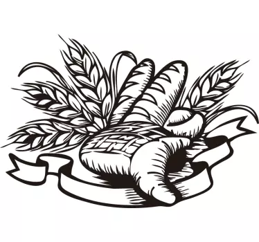 Sticker keuken granen brood koolhydraten - TenStickers