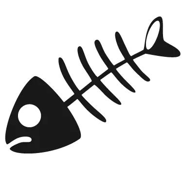 Sticker Vissen skelet graten - TenStickers