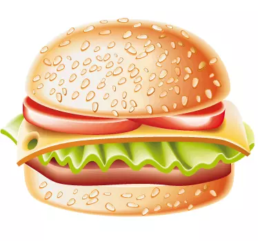 Sticker keuken belegde hamburger - TenStickers