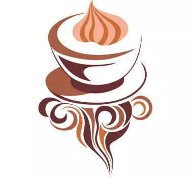 Cappuccino koffie tekening sticker - TenStickers