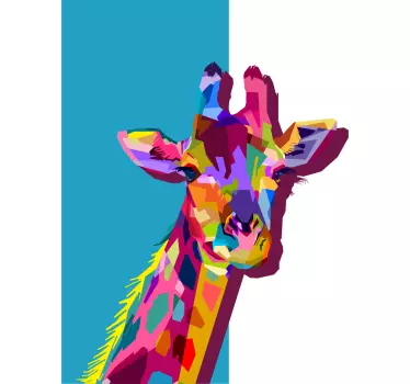 Giraffe kleuren laptop sticker - TenStickers