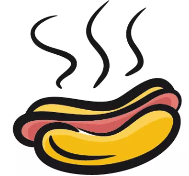 Muursticker keuken met broodje hotdog - TenStickers