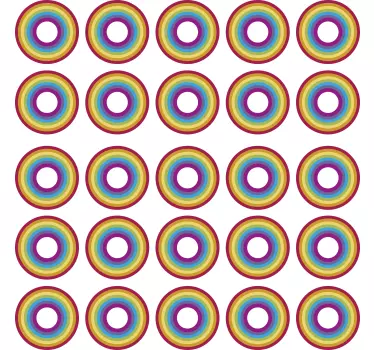 Levendige ronde motieven sticker geometrische vormen - TenStickers