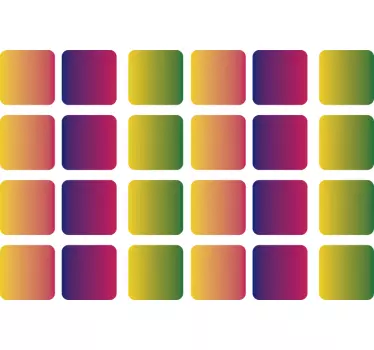 Kleurrijke gradiëntvierkanten sticker geometrische vormen - TenStickers