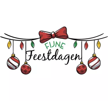 Kerststickers fijne feestdagen - TenStickers