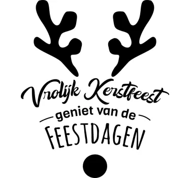 Kerststickers rudolf met tekst muursticker woonkamer - TenStickers