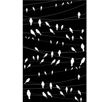 Vogels op draden raamsticker - TenStickers