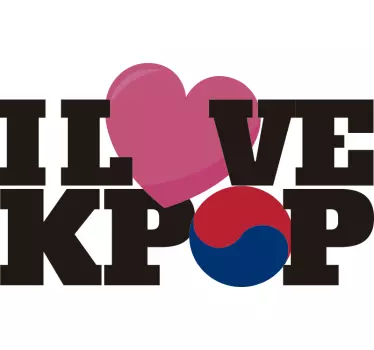 Whiteboard sticker i love kpop - TenStickers